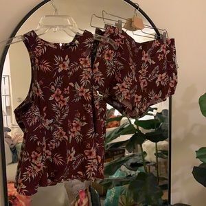 NWT. BDG Hawaiian print linen set